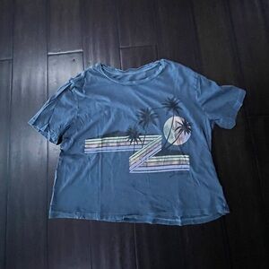 Billabong Blue Graphic Tee with Palm Design